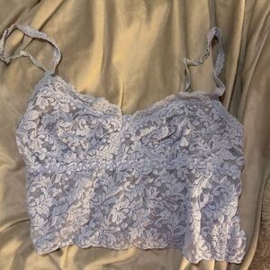 Hanky Panky Lace Bralette in Light Gray one size